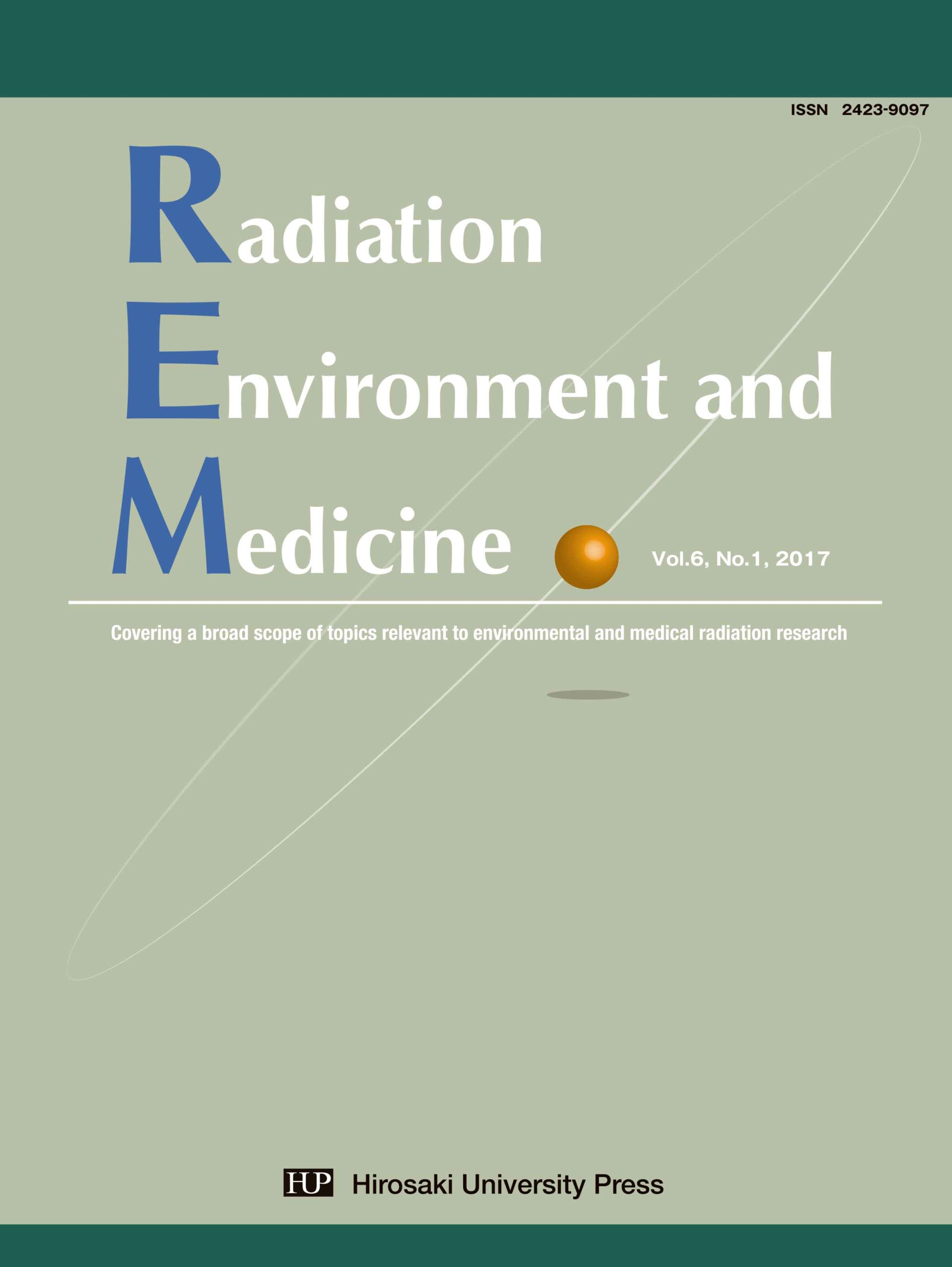 Radiation Environment and Medicine Vol.6, No.1 cover