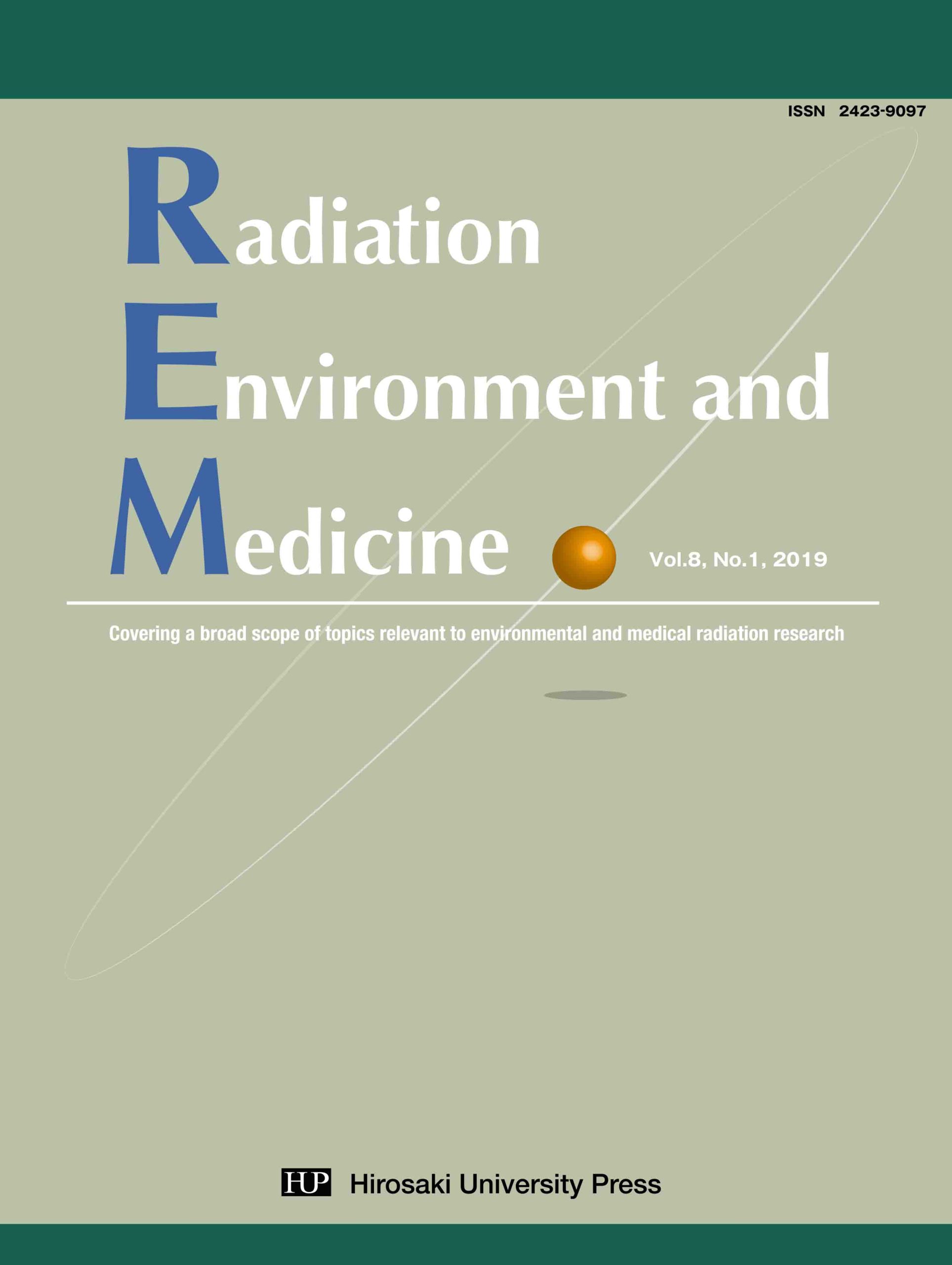 Radiation Environment and Medicine Vol.8, No.1 cover